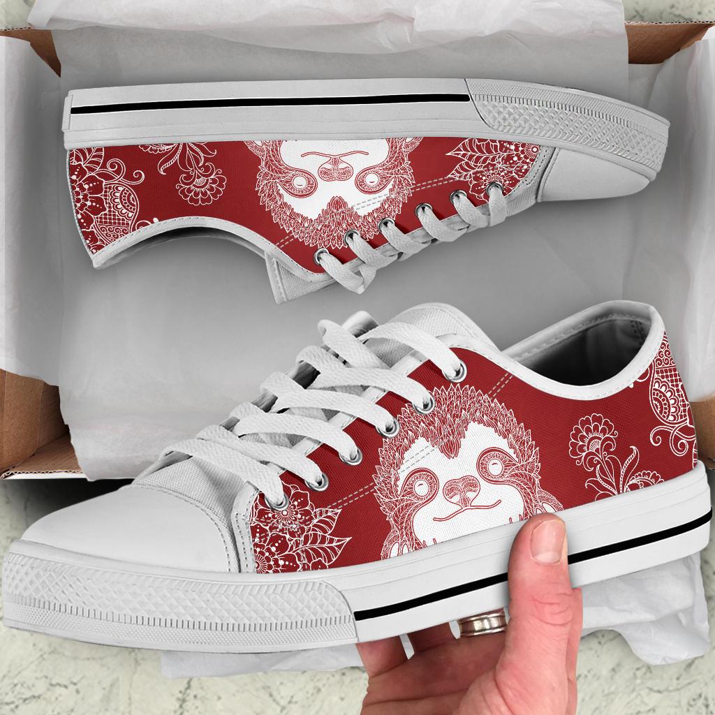 Custom 2024 Cute Sloth High Top Canvas Shoes | Sloth Lover, Hibiscus, Tropical Sloth, Hanging Sloth, Goblinecore, Cottagecore, Fairycore,